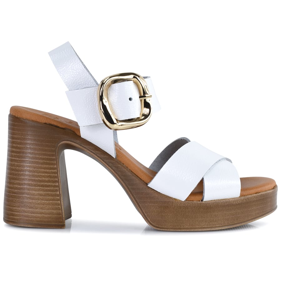  Δερμάτινο λευκό πέδιλο Oh my Sandals 5644 2025