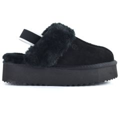 Leather black double sole slipper Kelara 41217