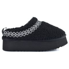 Βlack double sole slipper Kelara 41220