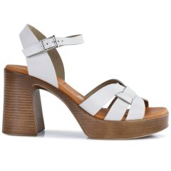 Leather beige heel sandal Oh my Sandals 5640
