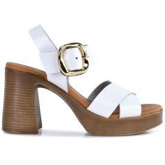 Leather white heel sandal Oh my Sandals 5644