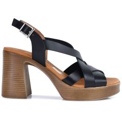 Leather black heel sandal Oh my Sandals 5645