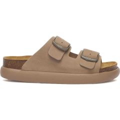 SCHOLL δερμάτινο μπεζ ανατομικό σανδάλι Noelle Chunky